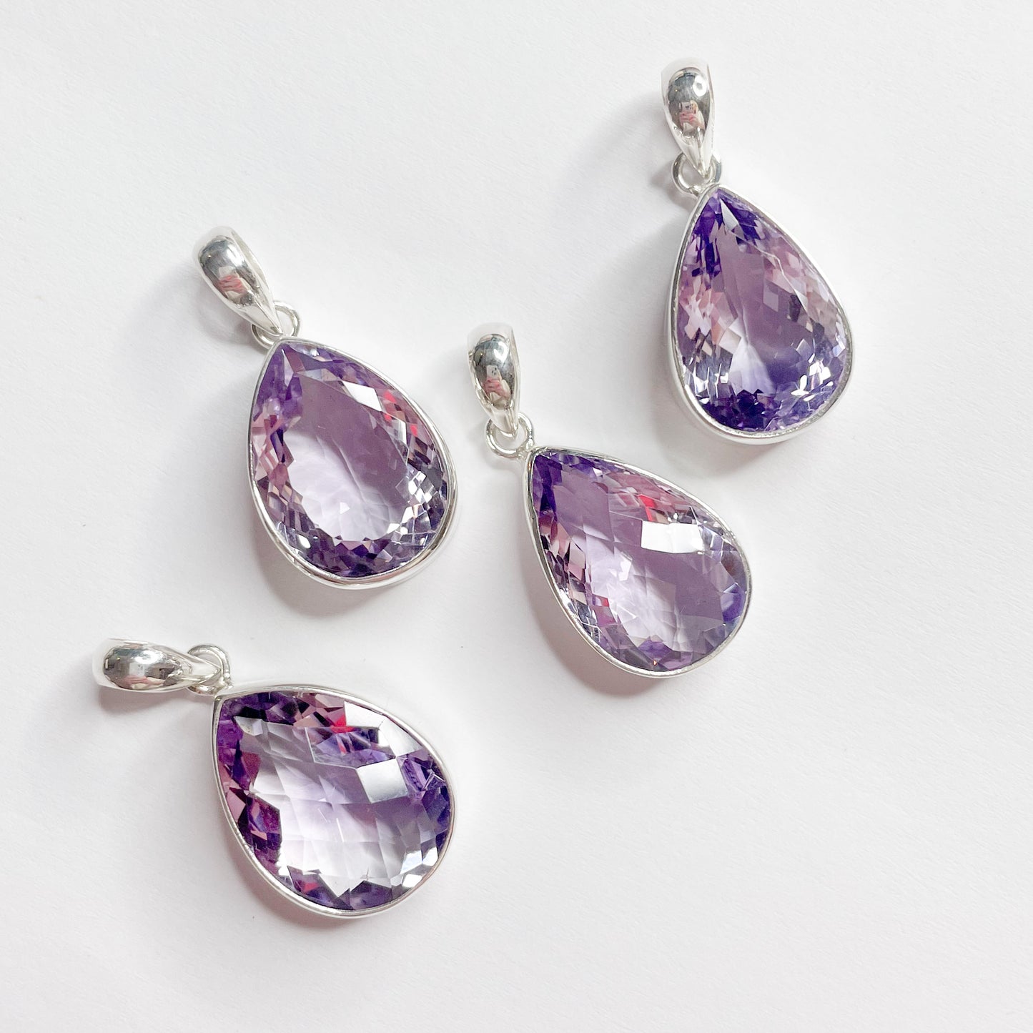 Pink Amethyst Pendant - Solid Sterling Silver