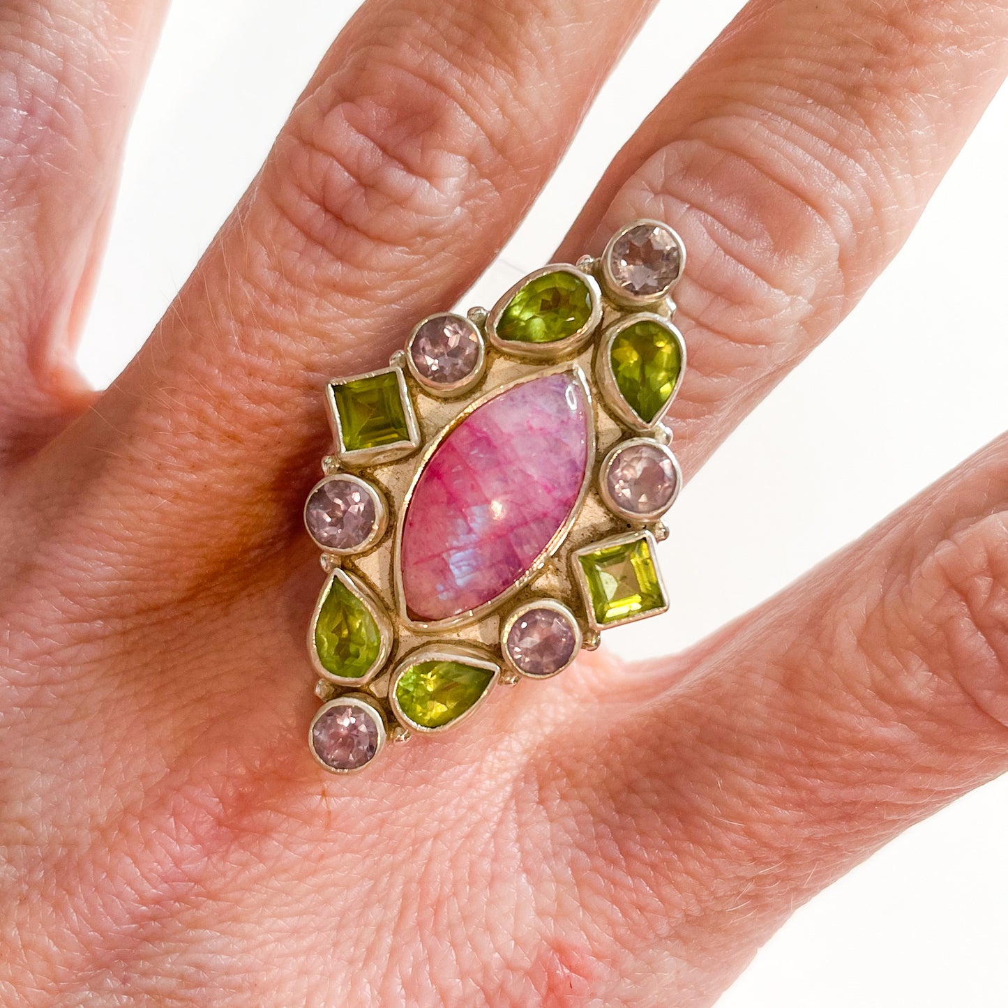 Diamond Shape Multi Stone Ring - SSS