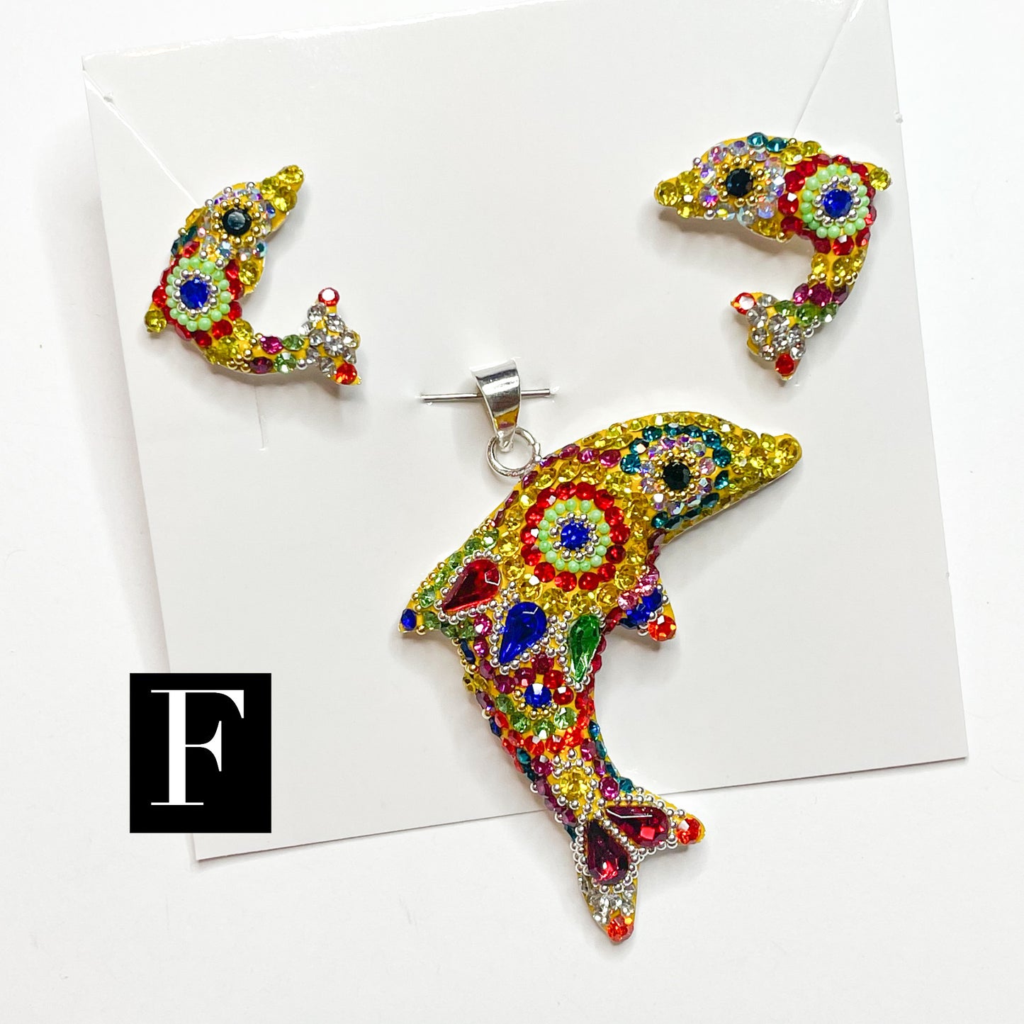 Dolphin Mosaic - Solid Sterling Silver