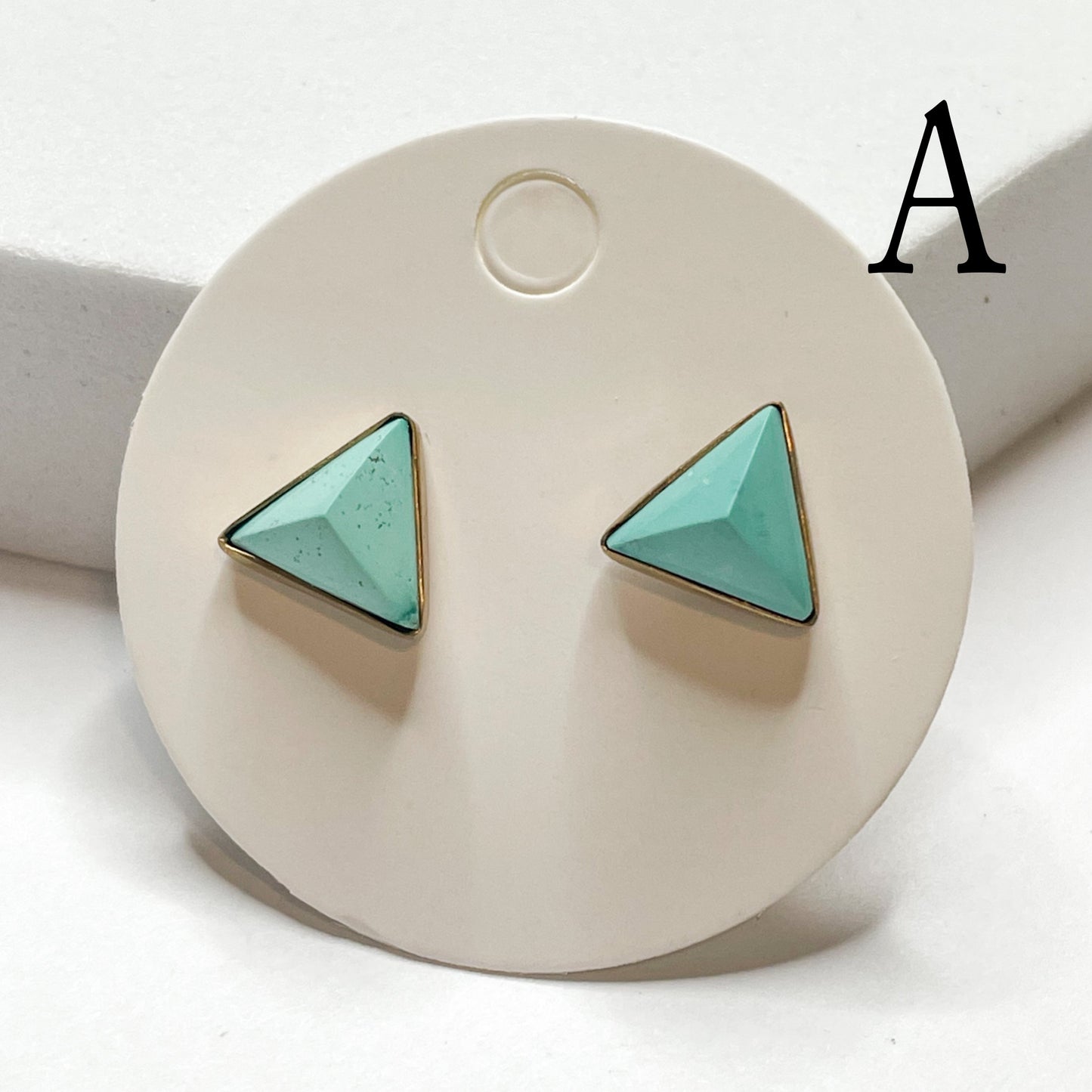 Turquoise Triangle Studs - Alchemia