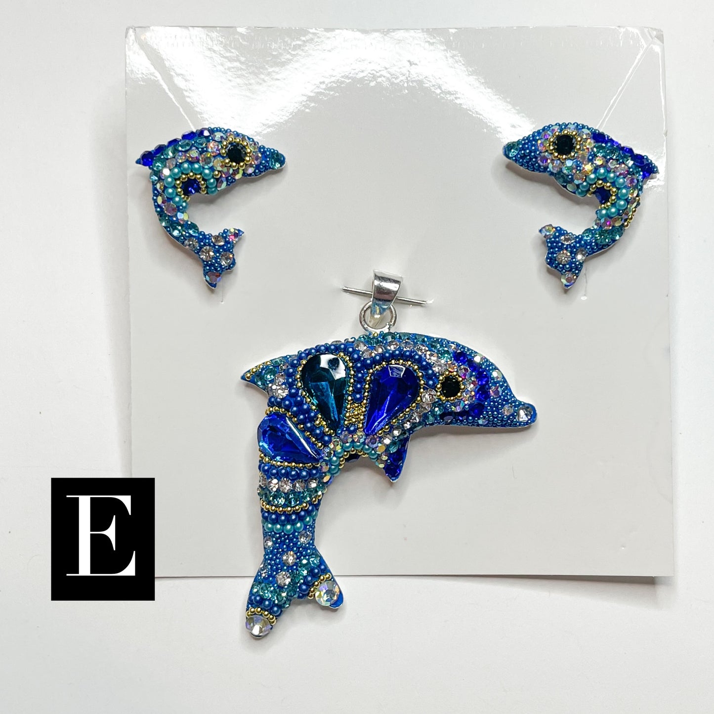 Dolphin Mosaic - Solid Sterling Silver