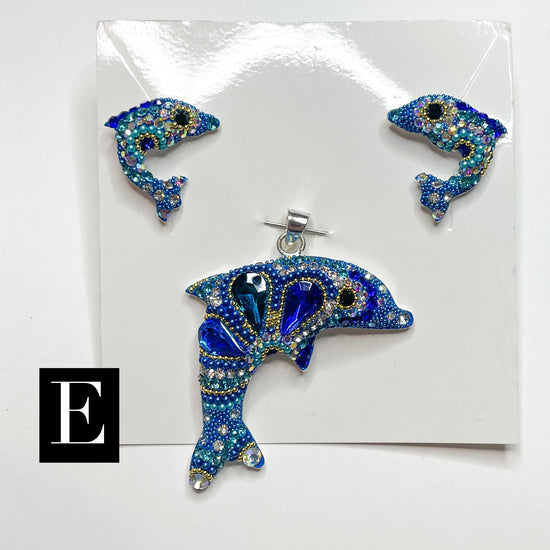 Dolphin Mosaic - Solid Sterling Silver