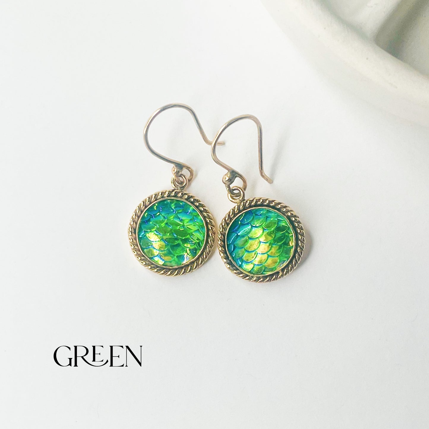 Mermaid Scale Resin Rope Earrings - Alchemia