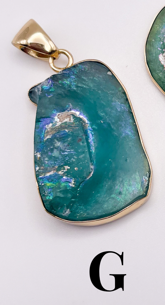Roman Glass Pendant - Both Metals