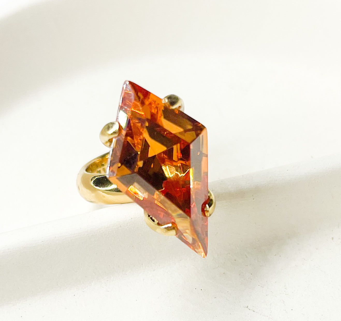 Colorful CZ Kite Prong Rings - Both Metals