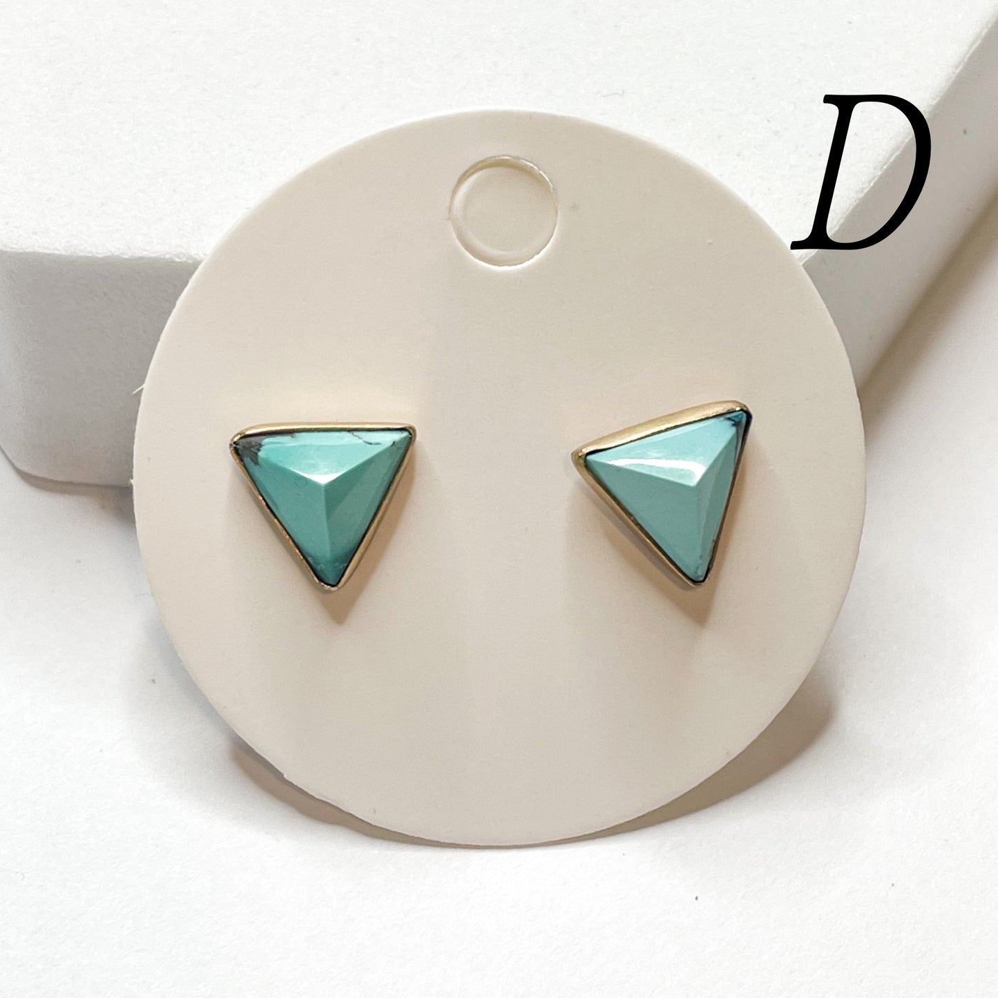 Turquoise Triangle Studs - Alchemia