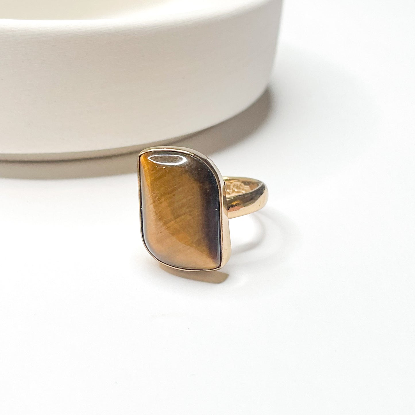 Tiger Eye Swish Alchemia Ring - Natural Hue of Blue, Red or Yellow