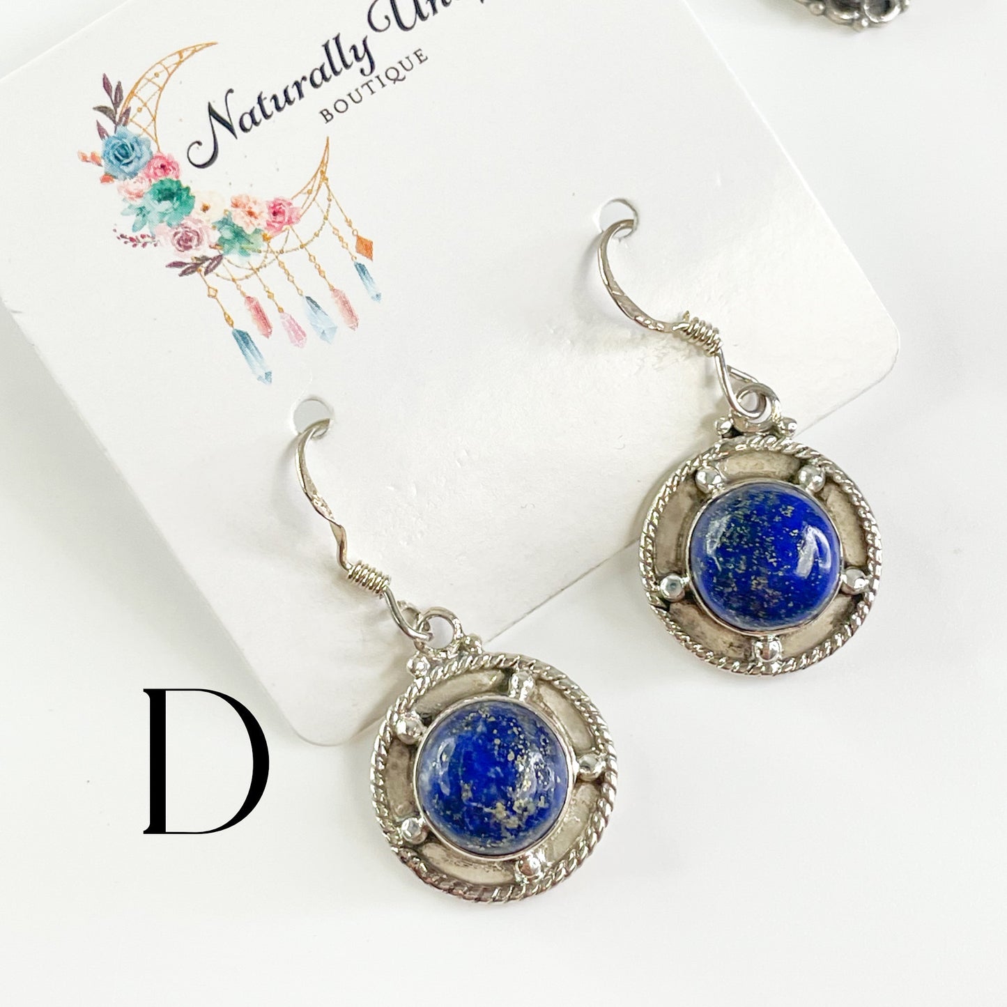 Lapis Lazuli Earring - Solid Sterling Silver