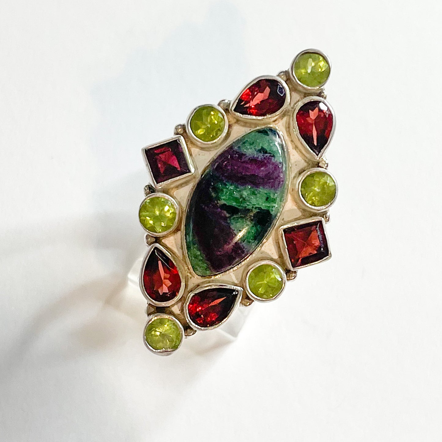 Diamond Shape Multi Stone Ring - SSS