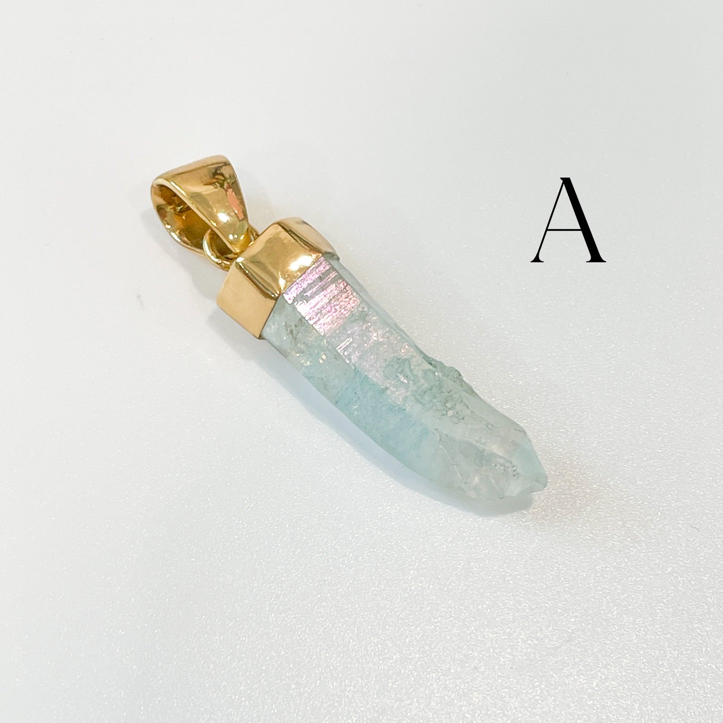 Blue Aura Quartz Point Pendant - Alchemia
