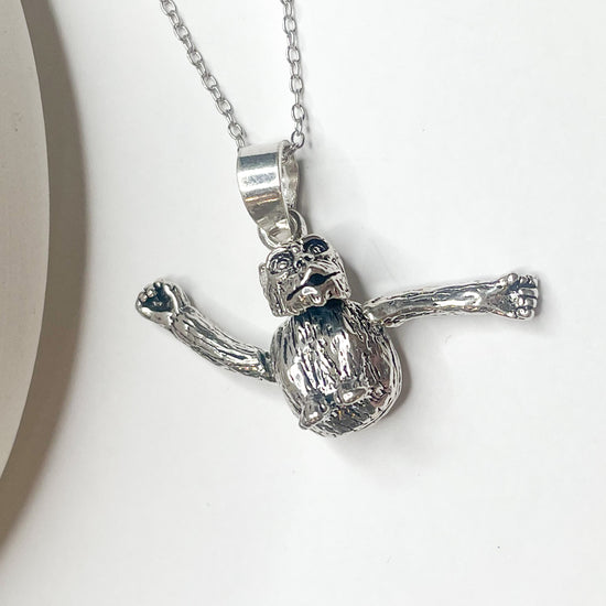 Load image into Gallery viewer, Moveable Monkey Pendant - Solid Sterling Silver
