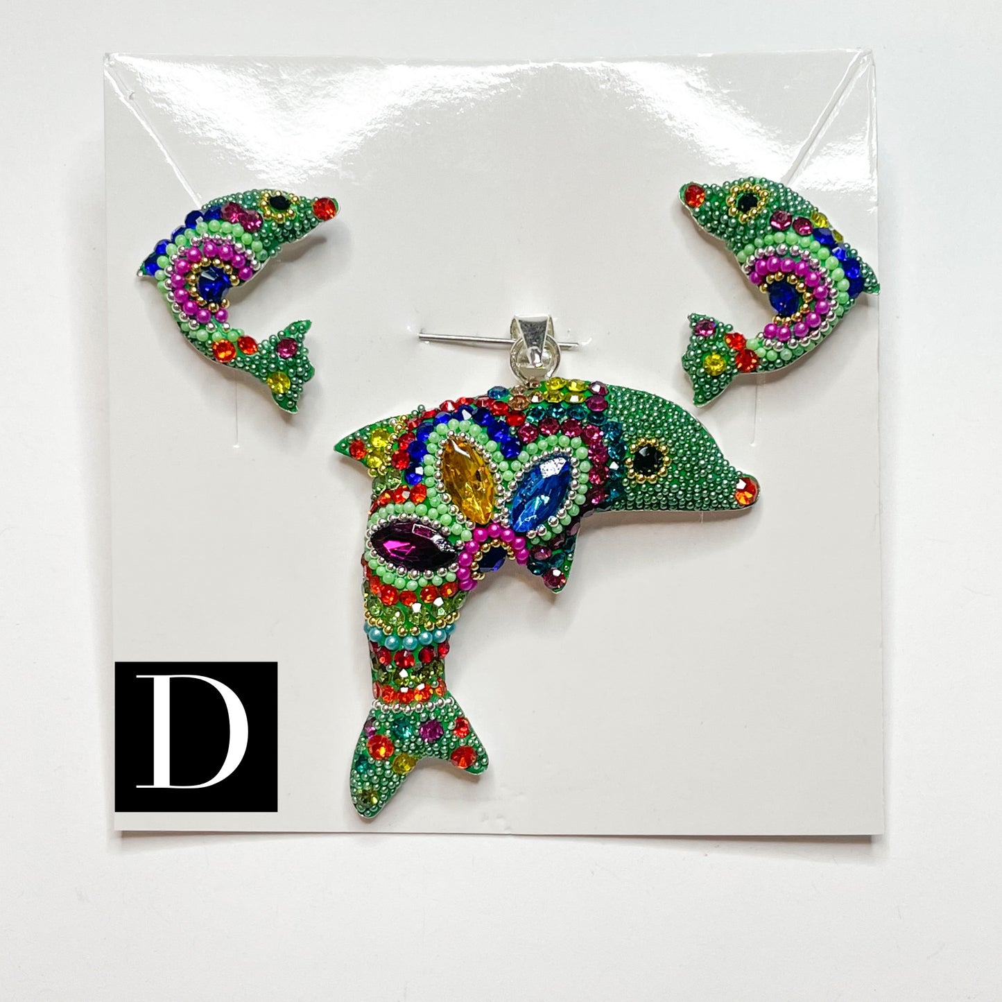 Dolphin Mosaic - Solid Sterling Silver