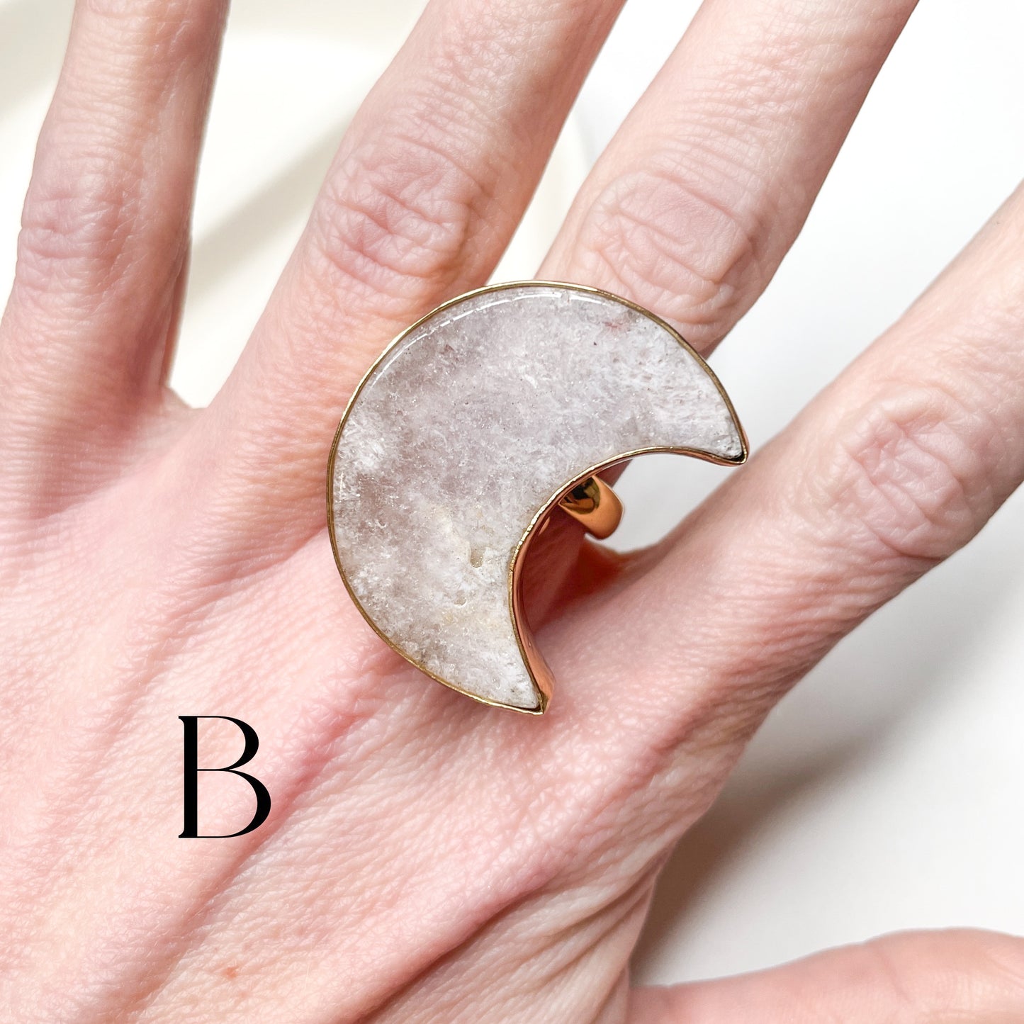 Pink Amethyst Moon Ring & Pendant- Alchemia