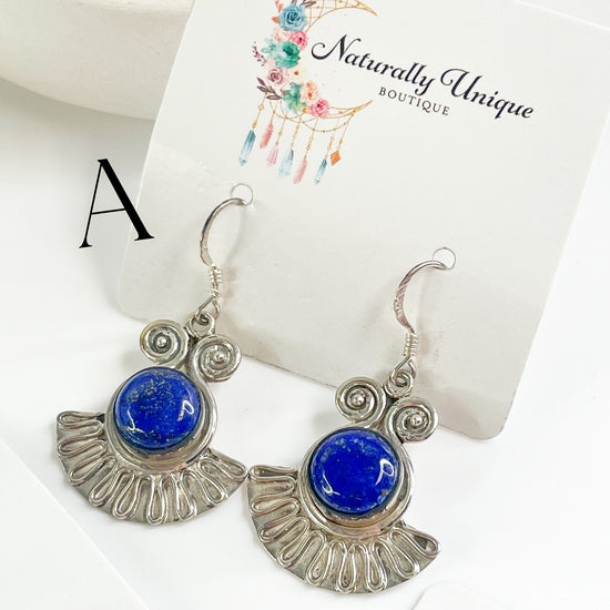 Lapis Lazuli Earring - Solid Sterling Silver
