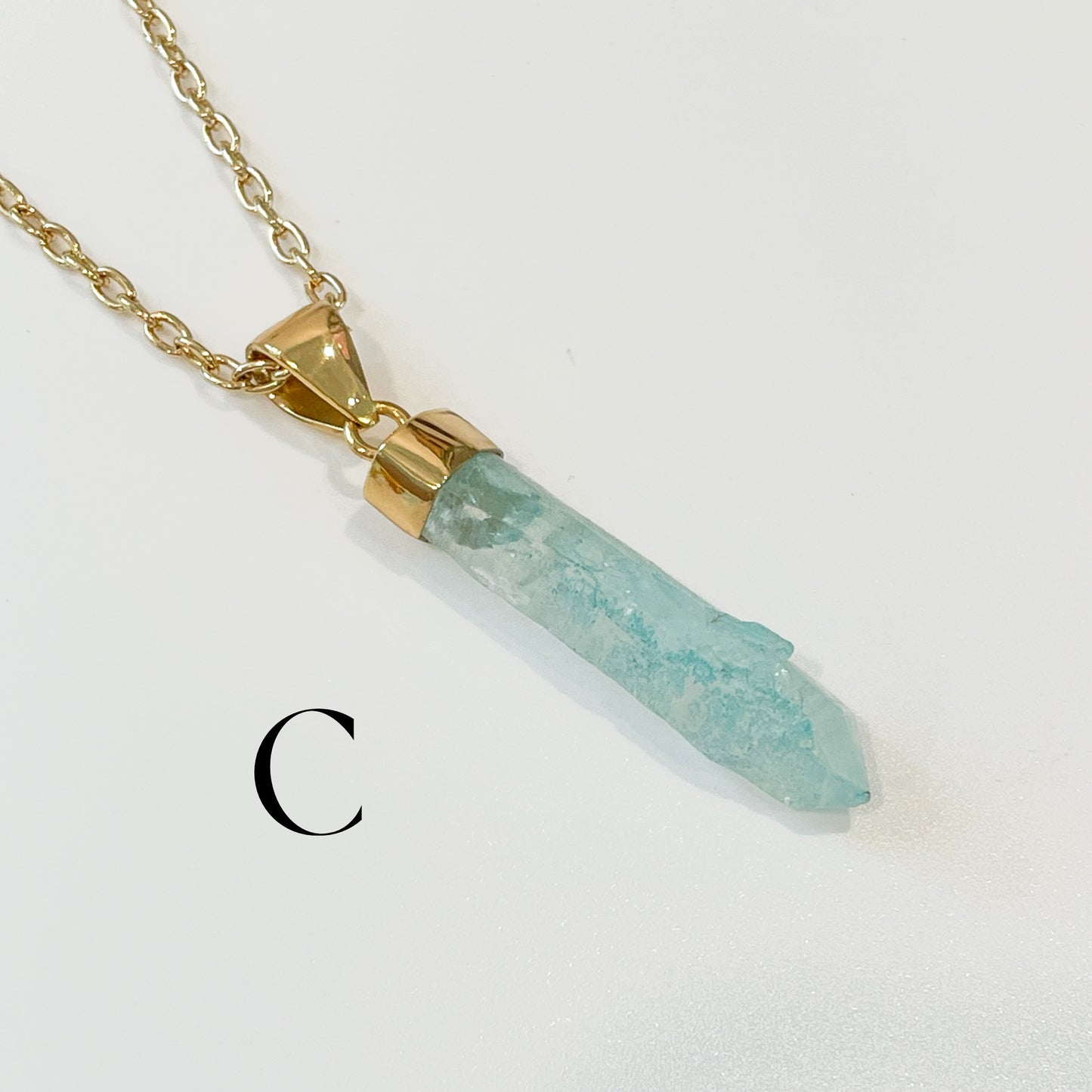 Blue Aura Quartz Point Pendant - Alchemia