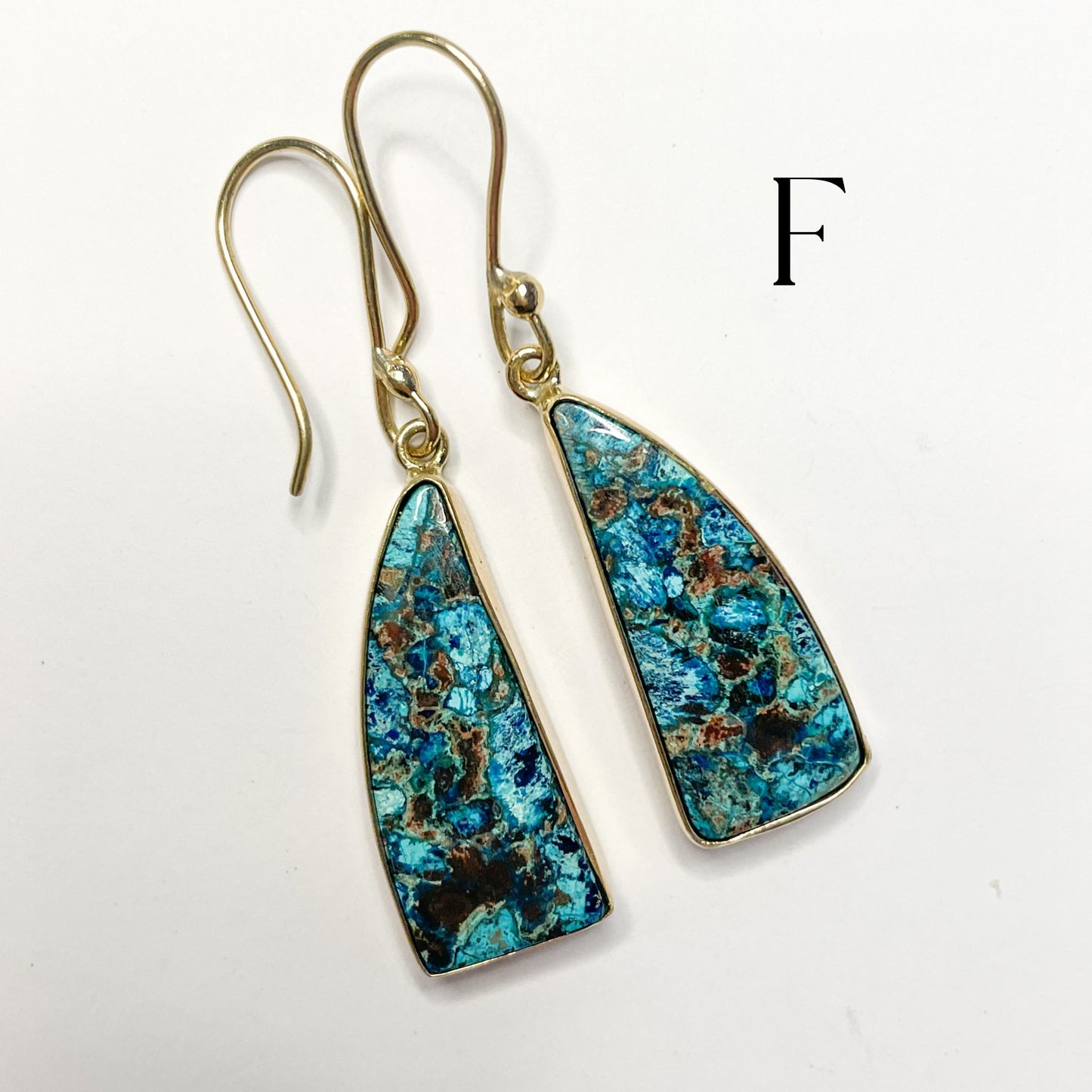 Shattuckite Azurite Dangle Earrings - Alchemia