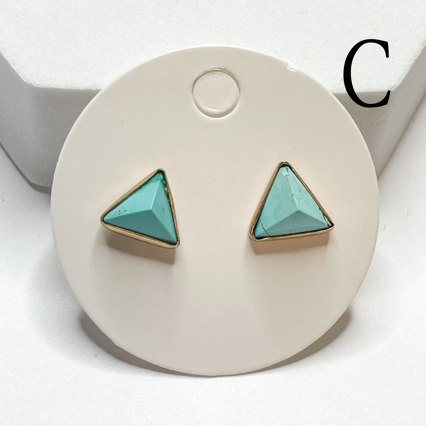Turquoise Triangle Studs - Alchemia
