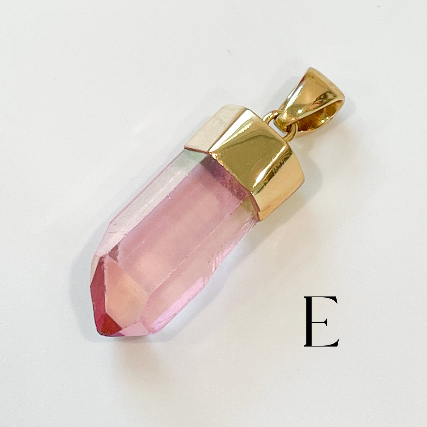 Chunky Pink Aura Quartz Point Pendant - Alchemia