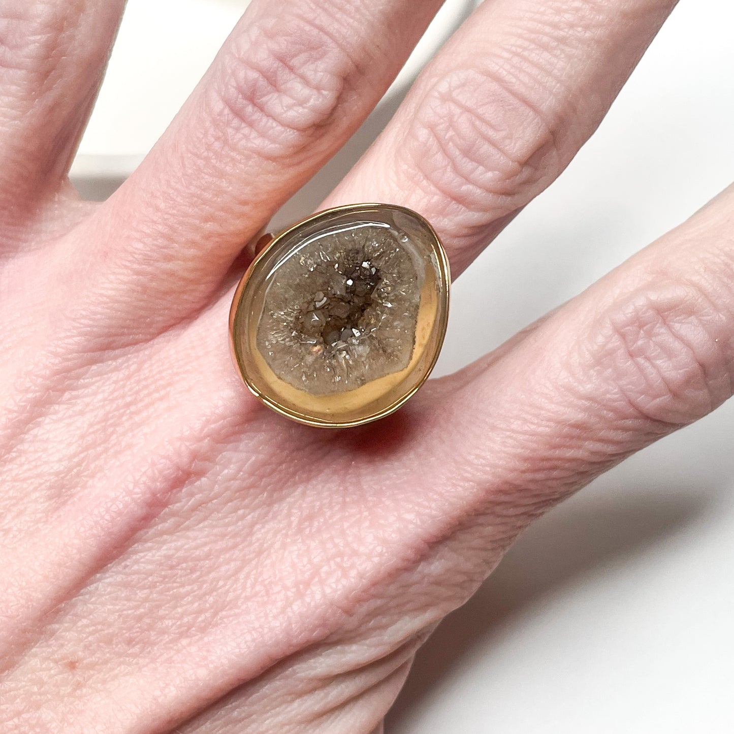 Black Agate Druzy Ring - Alchemia