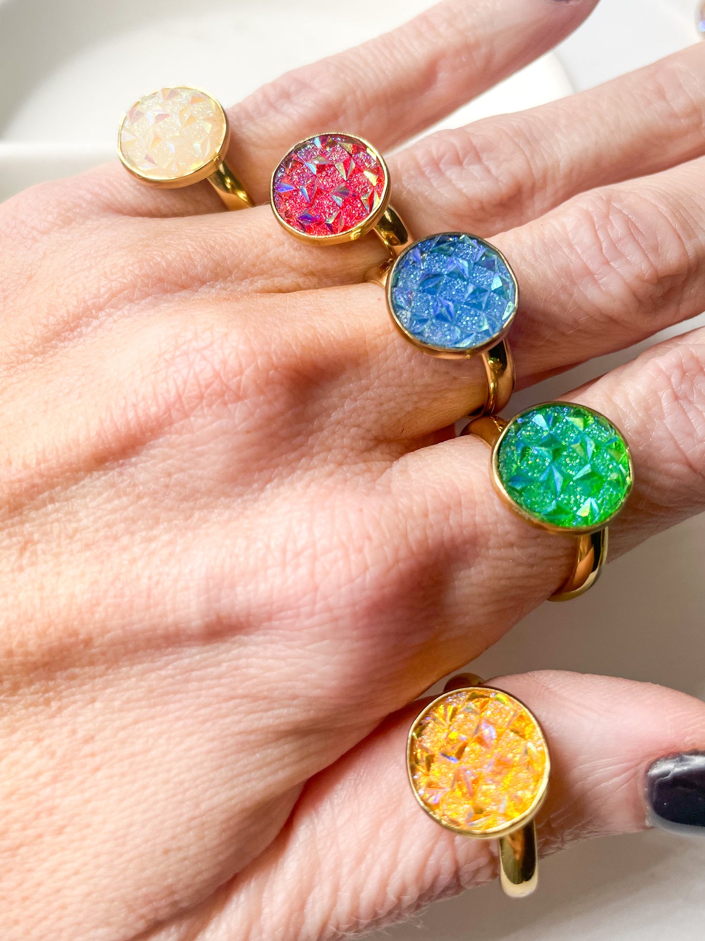 Spiky Colorful Resin Ring - Alchemia