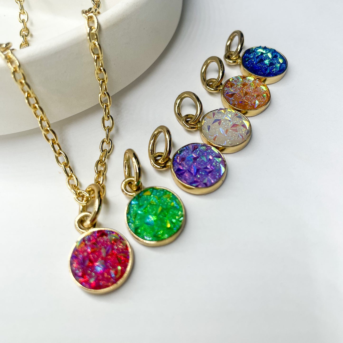 Spiky Colorful Resin Pendants - Alchemia