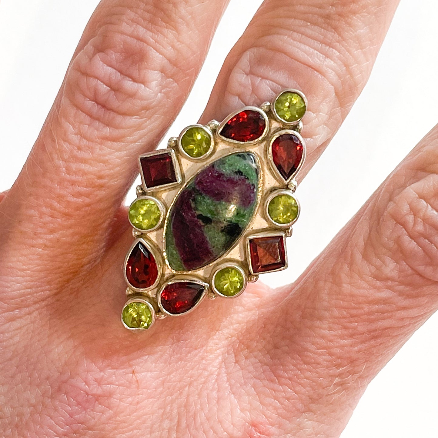 Diamond Shape Multi Stone Ring - SSS