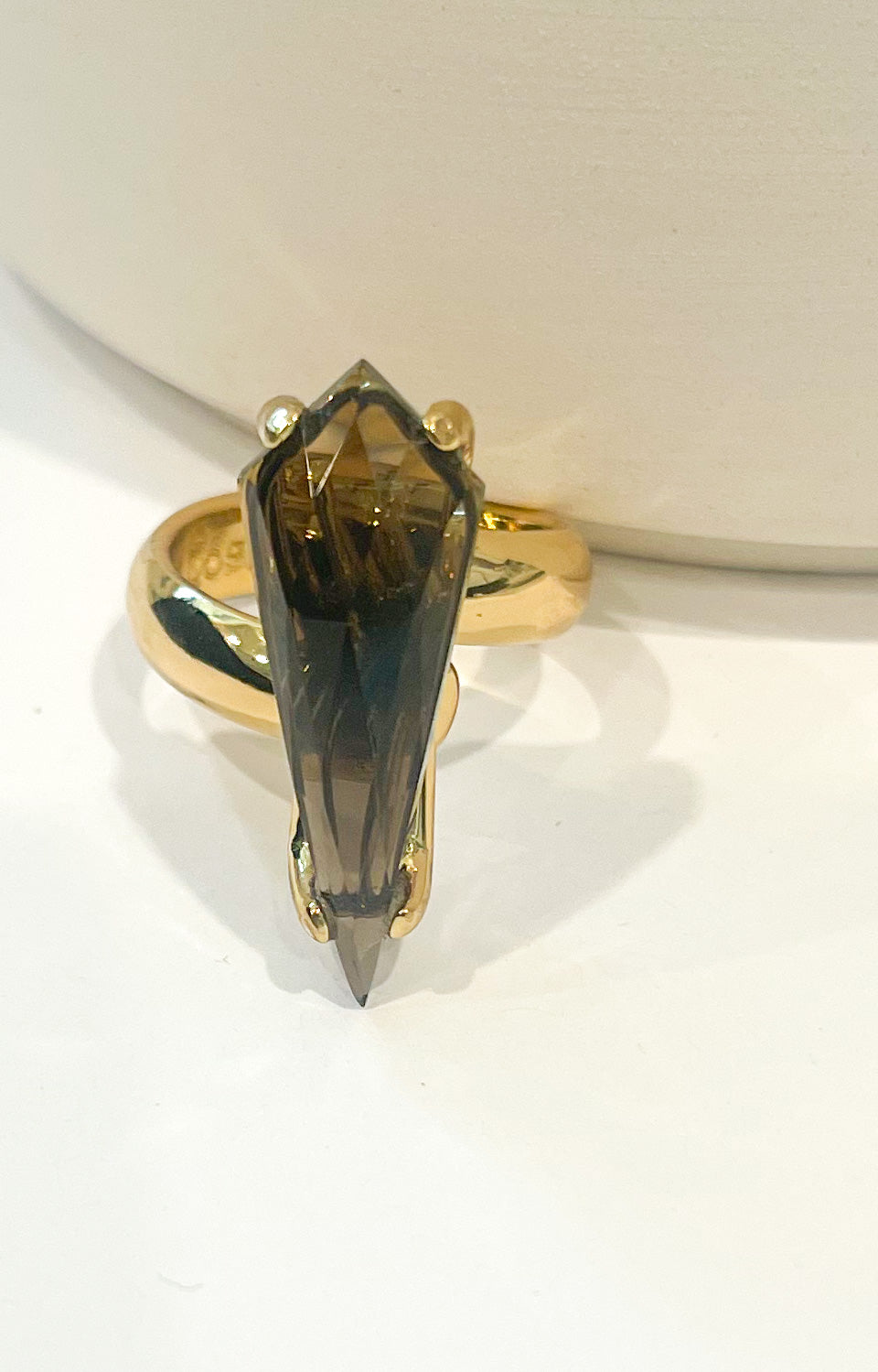 Gemstone Slender Kite Prong Ring - Both Metals