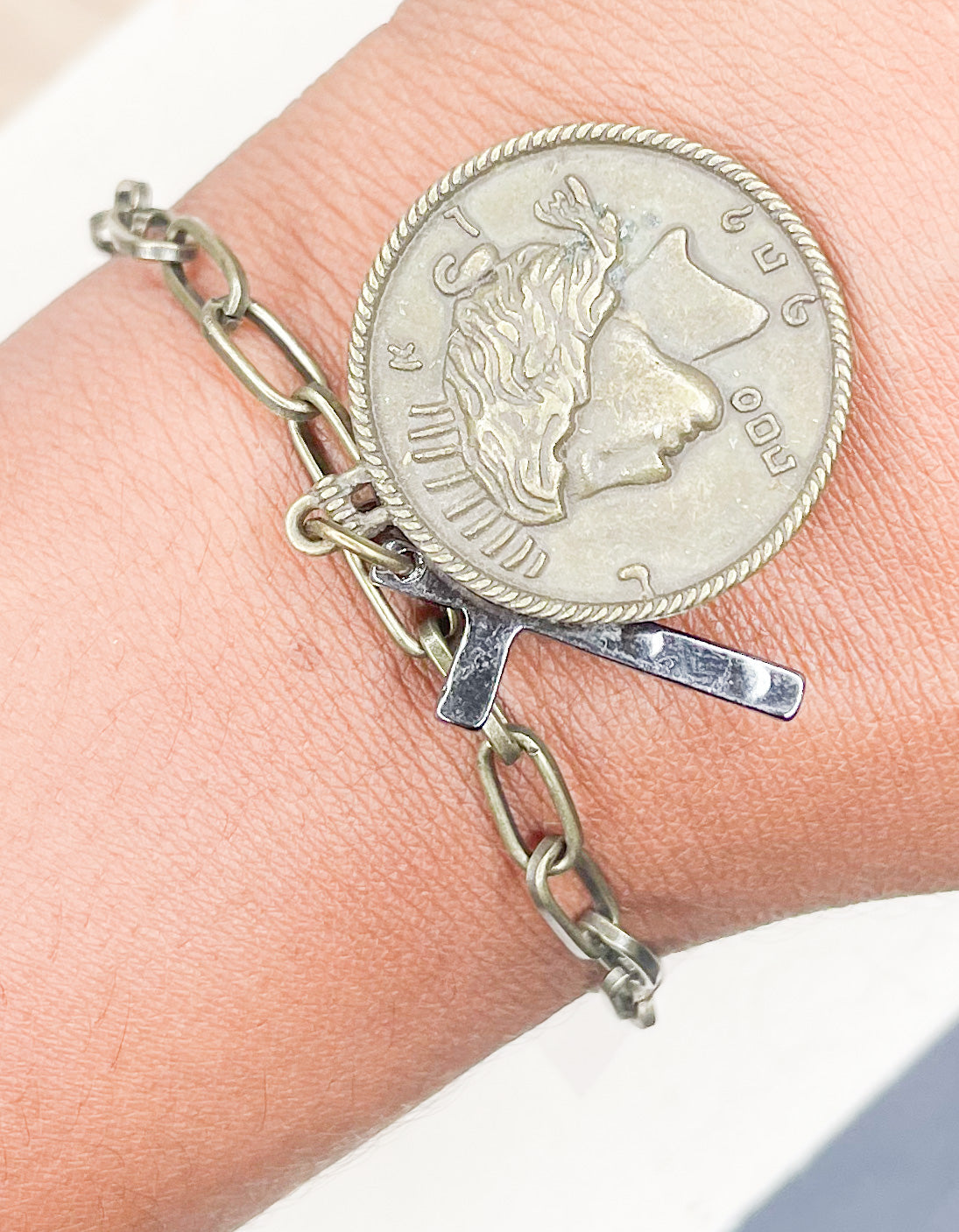 Load image into Gallery viewer, Grunge Coin Bracelet - Dainty Grunge
