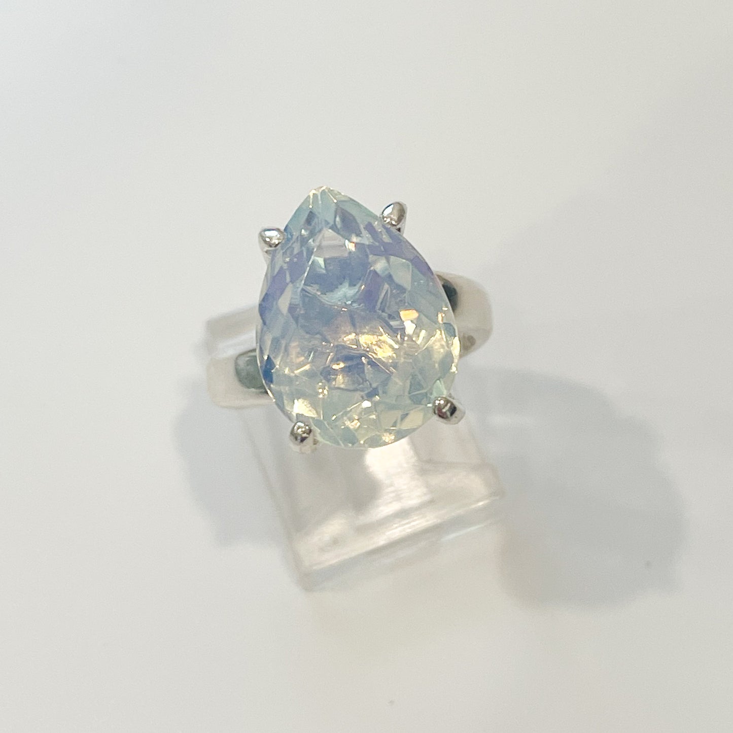 Load image into Gallery viewer, Opalite Prong Ring - Solid Sterling Silver
