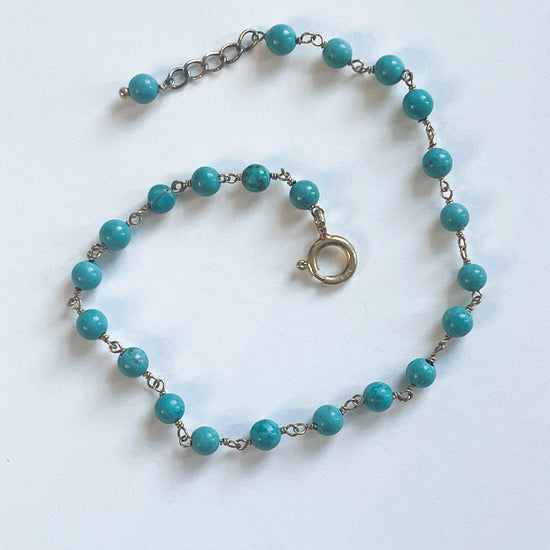 Turquoise Beaded Bracelet - Vermeil