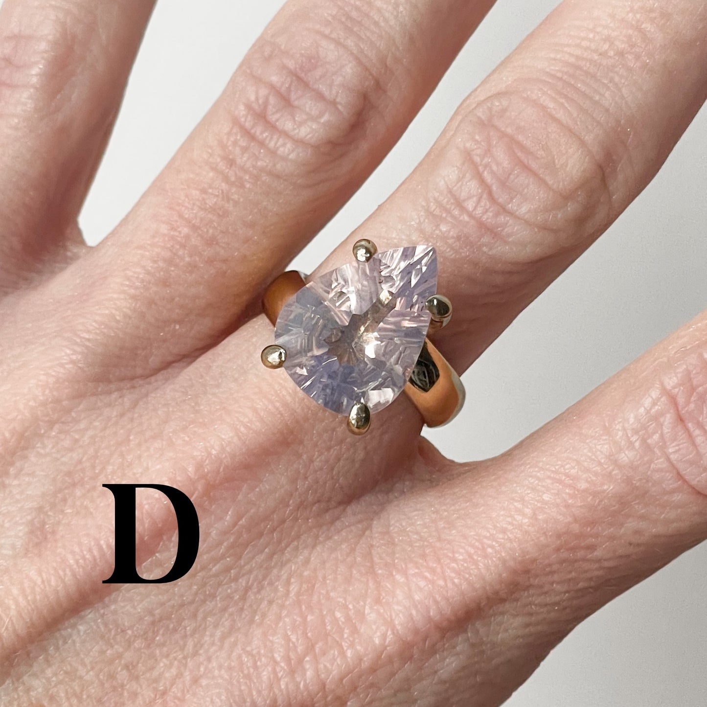 Lavender Quartz Crystal Prong Ring - Alchemia