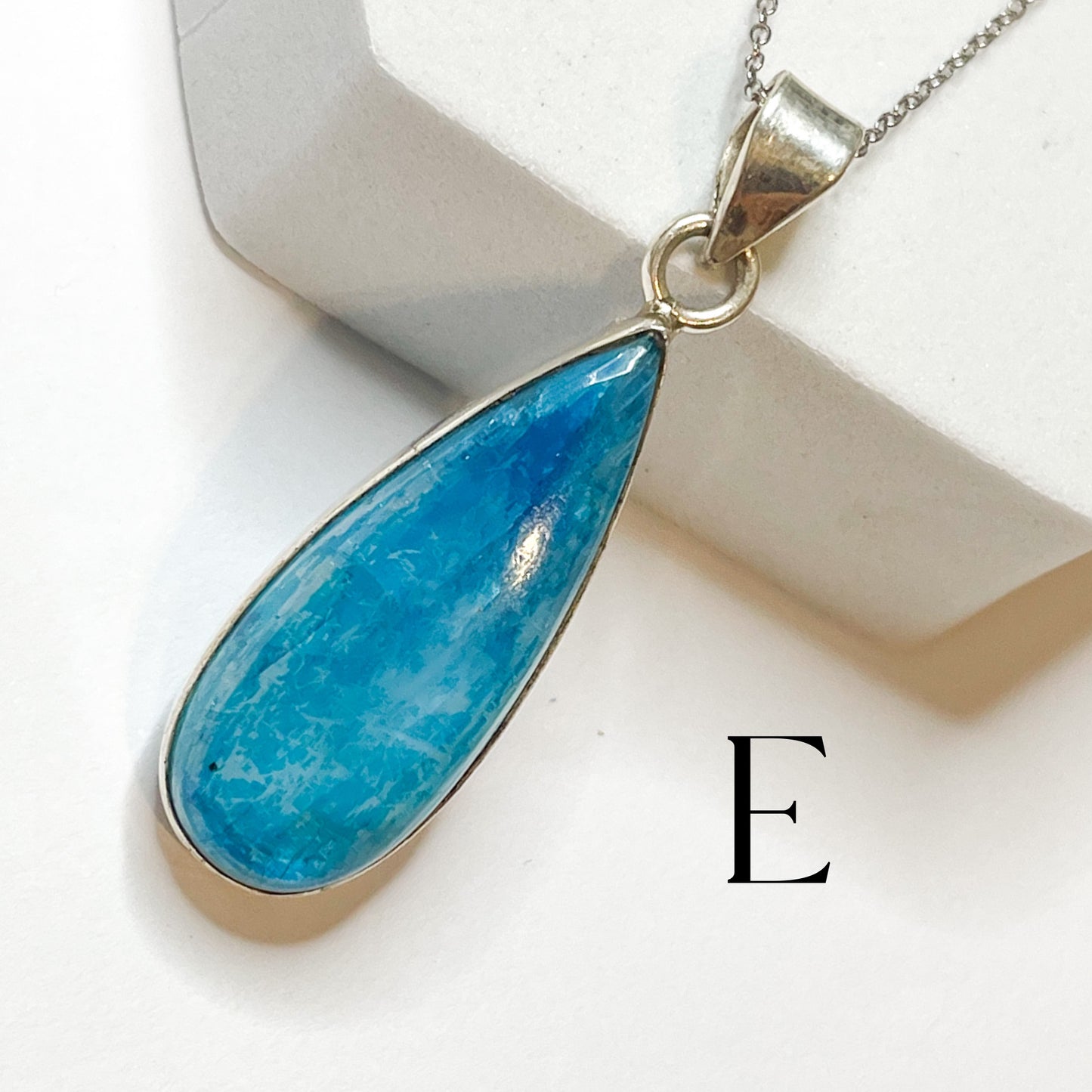 Blue Rainbow Moonstone Pendant - Solid Sterling Silver