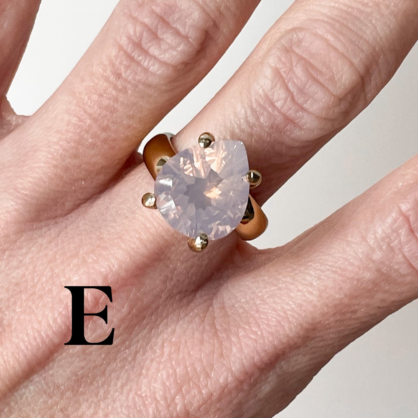 Lavender Quartz Crystal Prong Ring - Alchemia