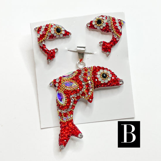 Dolphin Mosaic - Solid Sterling Silver