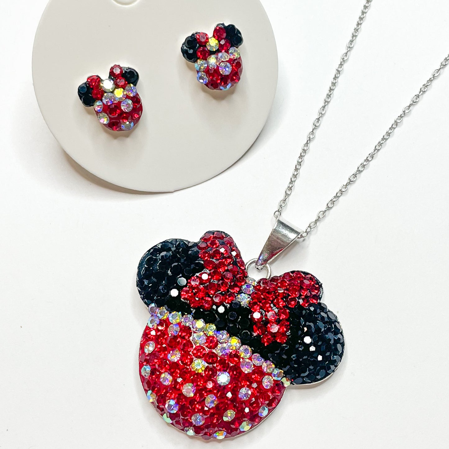 Mosaic Red Mouse - Solid Sterling Silver