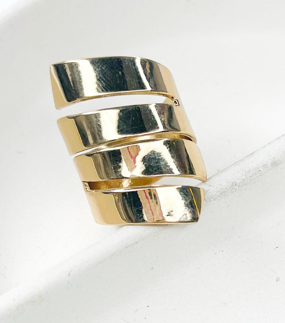 Large Open Slit Solid Wrap Ring - Alchemia