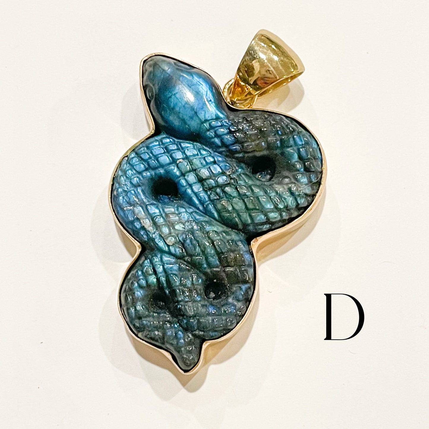 Labradorite Snake Pendant  - Alchemia Gold