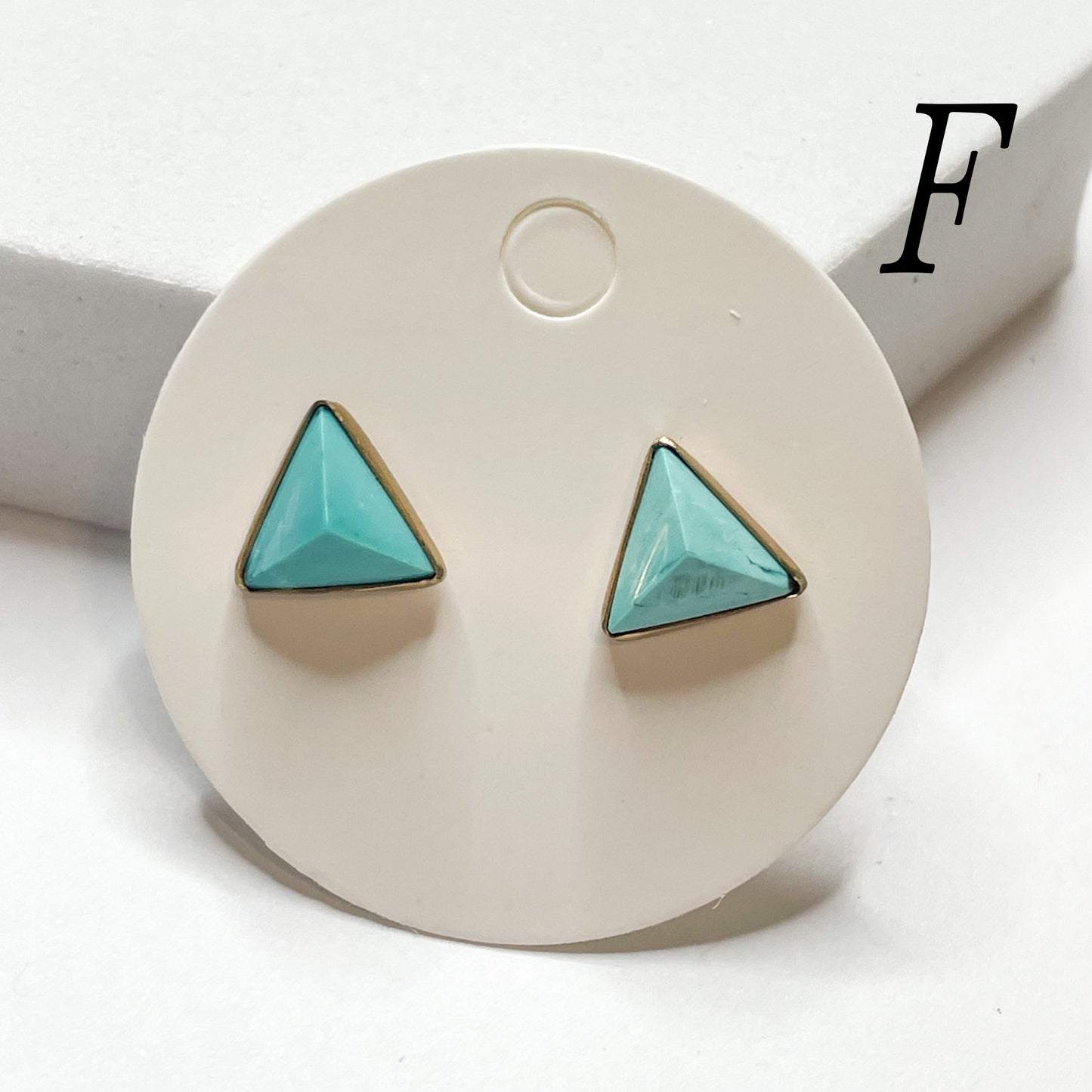 Turquoise Triangle Studs - Alchemia