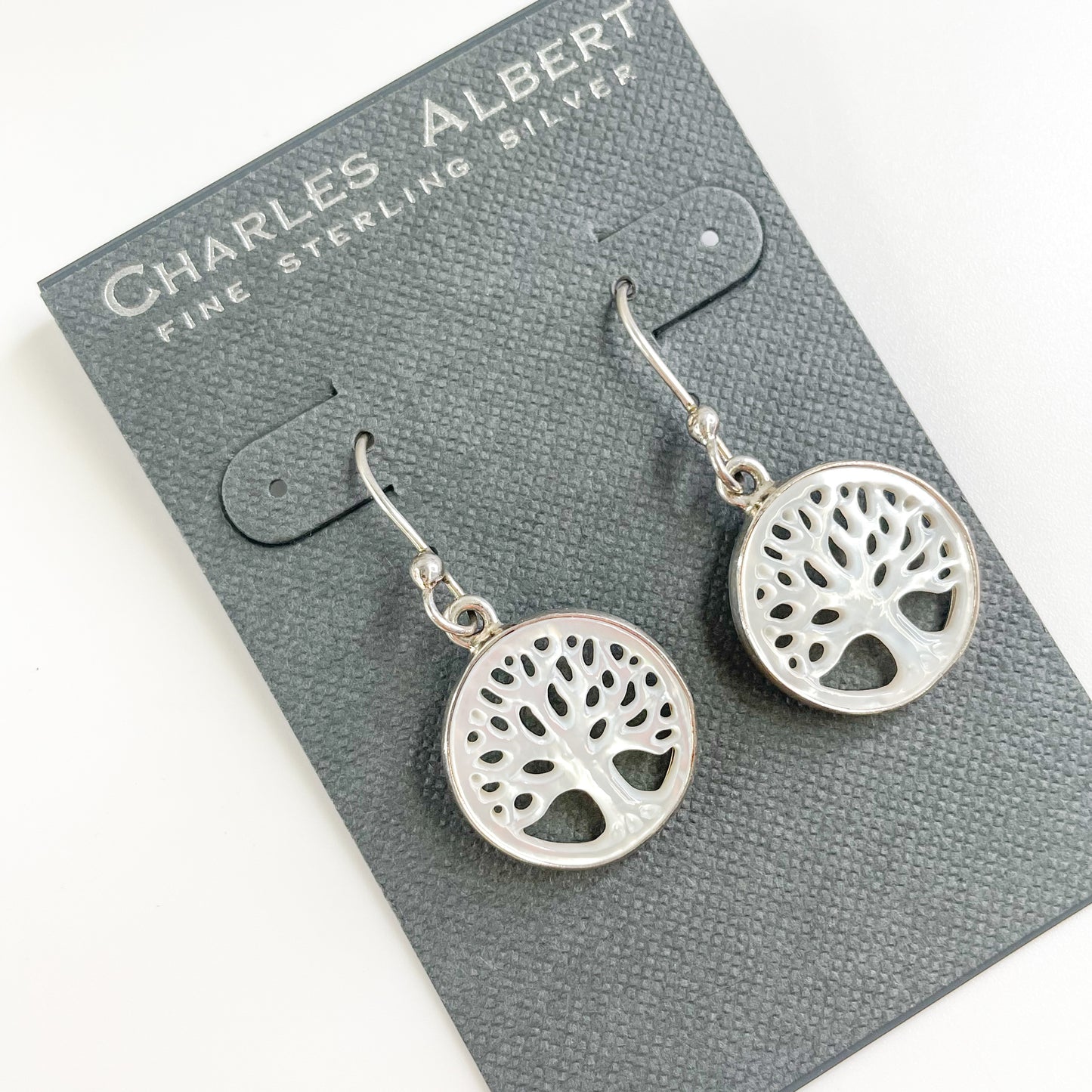 Tree of Life MOP Earring -  Solid Sterling Silver
