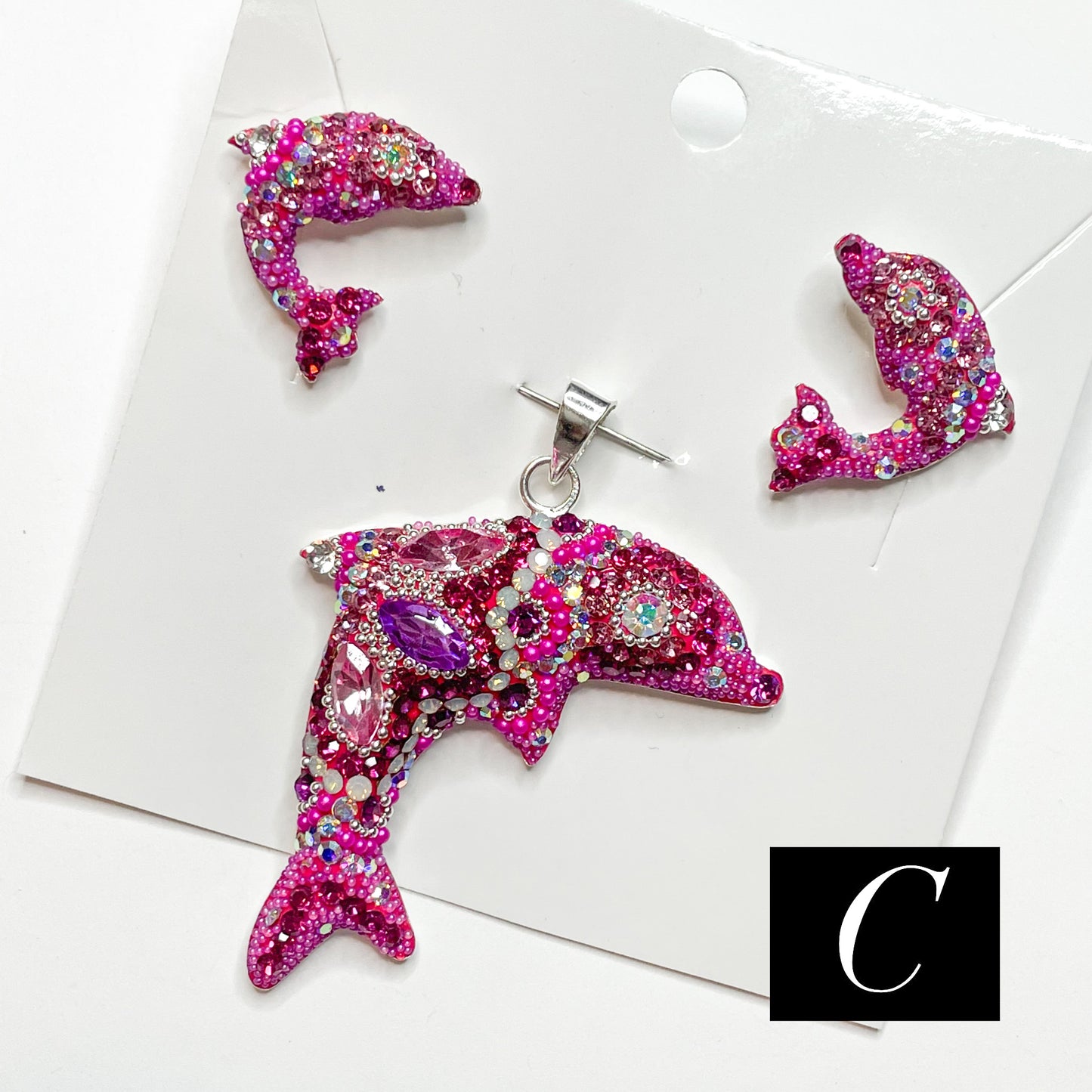 Dolphin Mosaic - Solid Sterling Silver