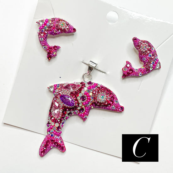 Dolphin Mosaic - Solid Sterling Silver