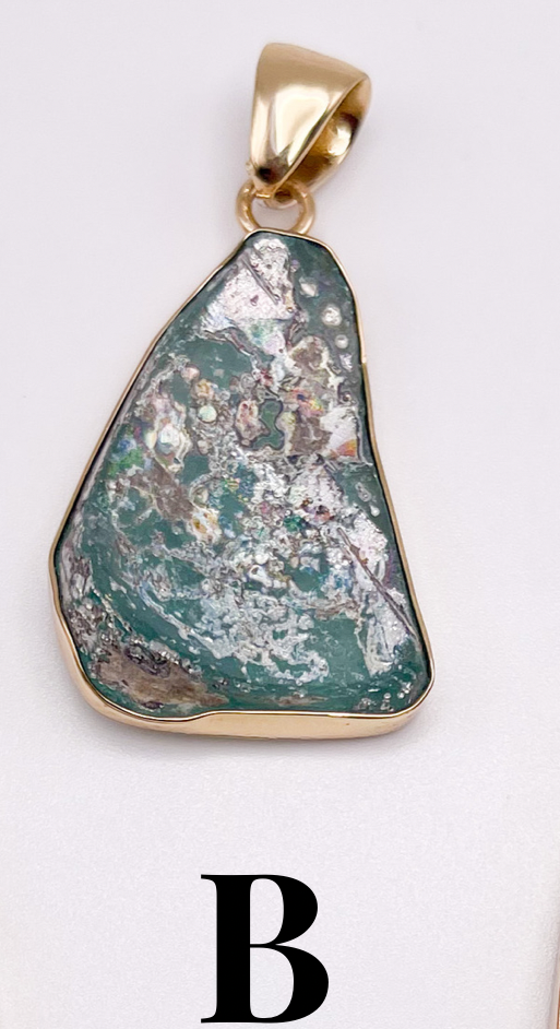 Roman Glass Pendant - Both Metals