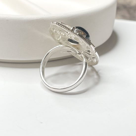 Star Diopside Filigree Ring - Solid Sterling Silver