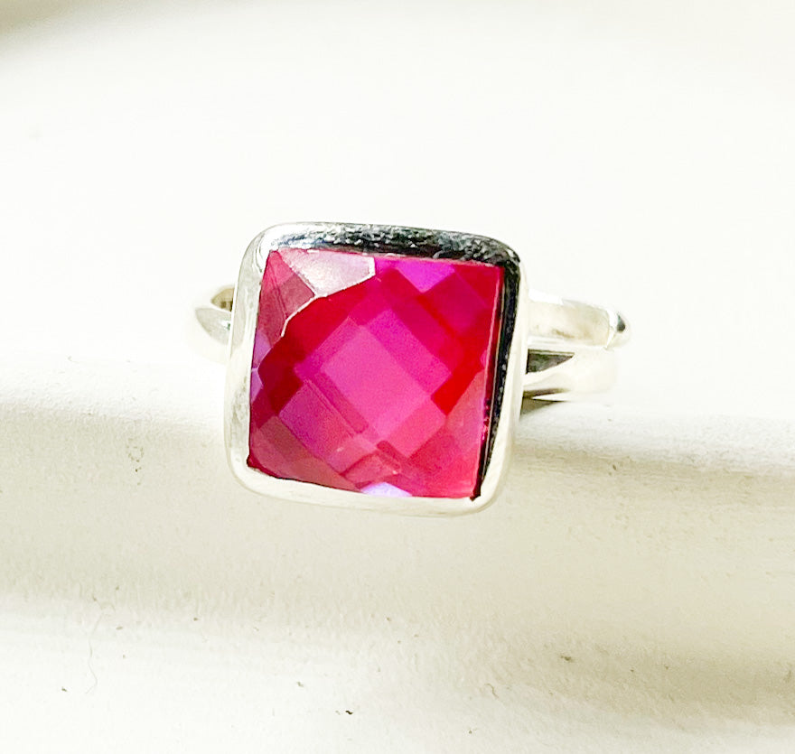 Royal Mystical Glass Ring - Solid Sterling Silver