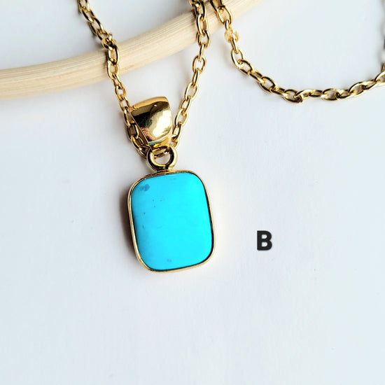 Load image into Gallery viewer, Blue Howlite Square Pendant - Alchemia
