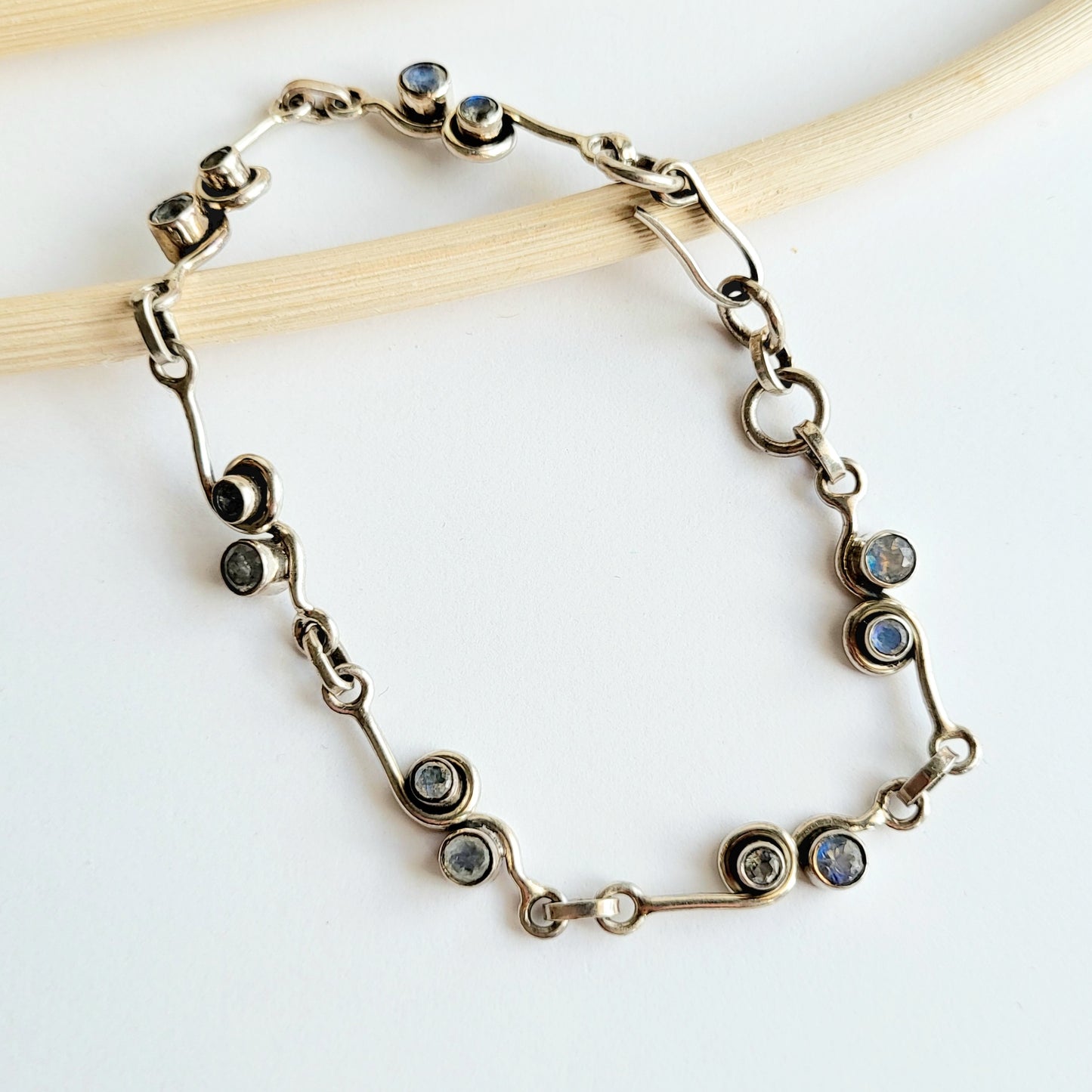 Multi Stone Bracelet - Solid Sterling Silver