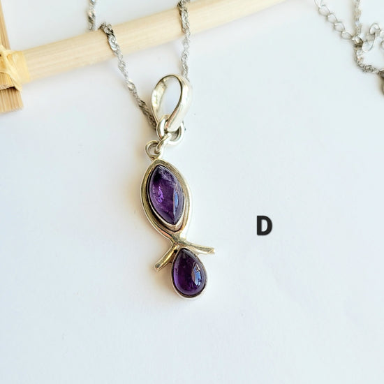 Load image into Gallery viewer, Amethyst Fancy Pendant - Solid Sterling Silver
