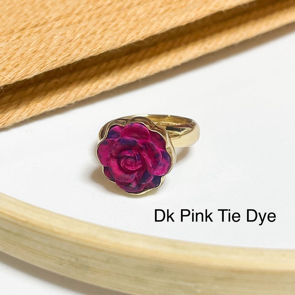 Bright Colorful Resin Flower Rings - Alchemia