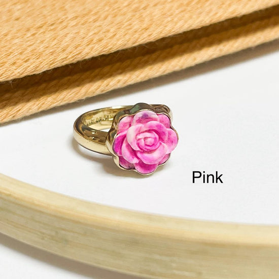 Bright Colorful Resin Flower Rings - Alchemia