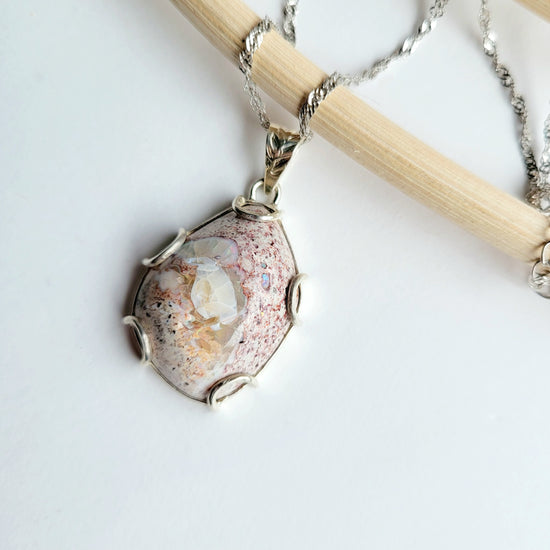 Mexican Fire Opal Pendant - Solid Sterling Silver